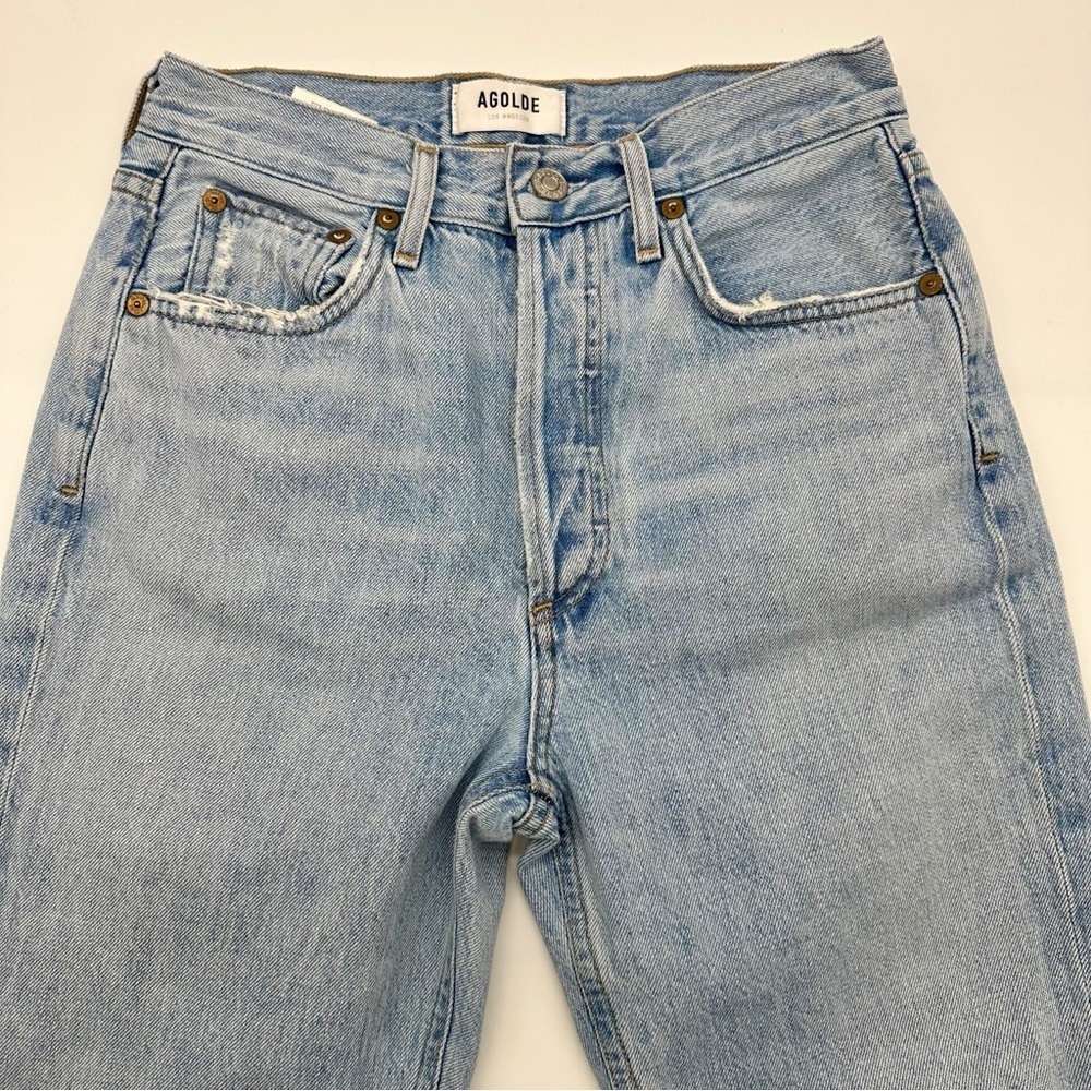 AGOLDE‎ Riley Hi Rise Straight Crop Jean Light Wash Size 25 - Picture 3 of 13